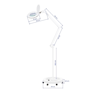 Elegante 6031 magnifying lamp with 60 SMD 3D LEDs, complete with adjustable stand and light intensity control (155815)