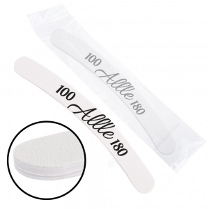 ALLEPAZNOKCIE NAIL FILE SAFE PACKAGE ALLE HIGH QUALITY BANANA WHITE CENTER 100/180 CU-10