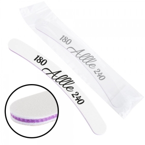 ALLEPAZNOKCIE NAIL FILE SAFE PACKAGE ALLE BEST QUALITY BANANA PURPLE CENTER 180/240 CU-04