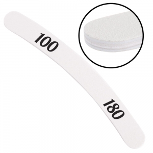 ALLEPAZNOKCIE NAIL FILE HIGH QUALITY BANANA WHITE CENTER 100/180 CU-10