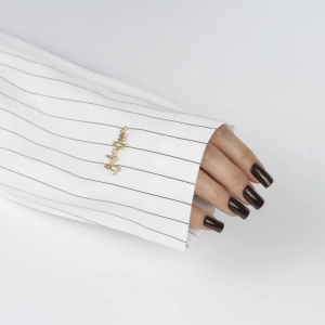 JULIA NESSA PHOTO SLEEVE WHITE STRIPED BLAZER