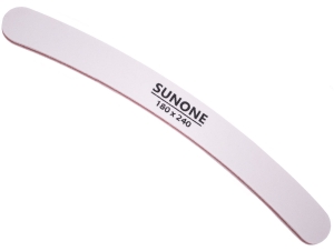 SUNONE NAIL FILE WHITE BANANA 180/240 - 10PCS( WITH PRINT)