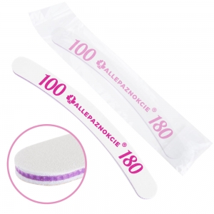 ALLEPAZNOKCIE NAIL FILE SAFE PACKAGE ALLEPAZNOKCIE BEST QUALITY BANANA PURPLE CENTER 100/180 CU-04