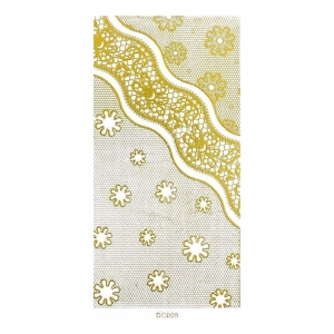 ALLEPAZNOKCIE STICKER LACE SELF-ADHESIVE (FOIL) DC005 GOLD SHEET 11.5CM X 6CM