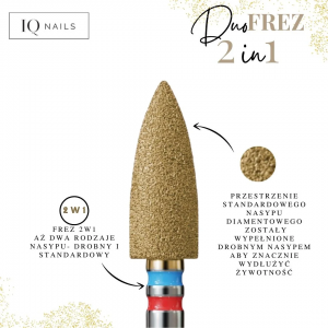 IQ NAILS DRILL BIT IN THE SHAPE OF A LONG, LONG FLAME WITH A BANK 2 IN1 DUOFREZ 257.FM.045