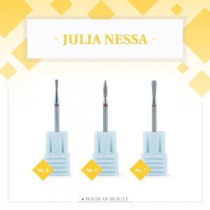 JULIA NESSA BASIC SET OF 3 CUTICILE DRILL BIT FOR RUSSIAN MANICURE NO 3, 4, 7