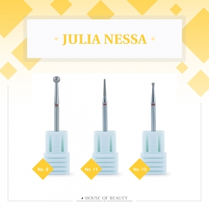 JULIA NESSA BASIC SET OF 3 CUTICILE DRILL BIT FOR RUSSIAN MANICURE NO 9, 11, 13