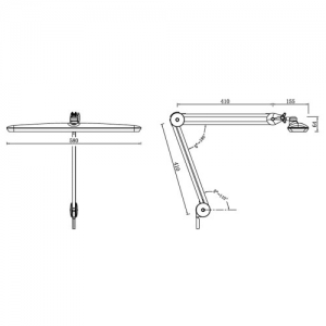 ALLEPAZNOKCIE LED WORKSHOP DESK LAMP 20W WIDE-SAVING SHADOW-FREE WHITE NO. 9503