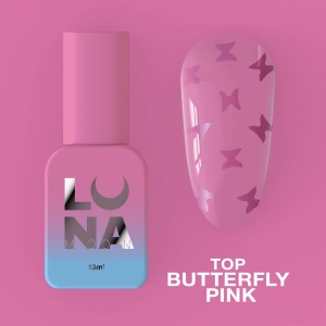 LUNAMOON TOP FOR GEL POLISH TOP BUTTERFLY PINK 13ML