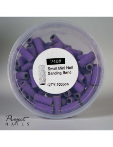 SPN NAILS MINI BANDS 240 GRIT  PURPLE 100PCS