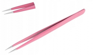 ABA GROUP EYELASH TWEEZERS STRAIGHT PINK