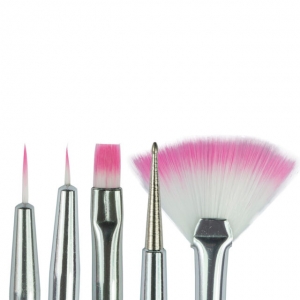 NEONAIL NAIL ART BRUSH SET 5 PCS PINK BRISTLE