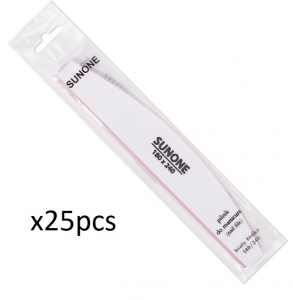 SUNONE NAIL FILE HALF MOON SAFTY PACKAGING 180/240 SET 25pcs