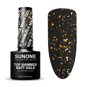 SUNONE GEL POLISH UV LED TOP SHIMMER MATT GOLD