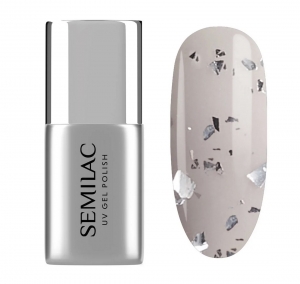 SEMILAC TOP COAT NO WIPE FROZEN SILVER FLAKES T34