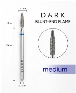 DARK BY RIOR NAIL DRILL BIT TAPERED FLAME 2,1x10 BLUE