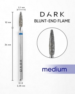 DARK BY RIOR NAIL DRILL BIT TAPERED FLAME 2,1x10 BLUE