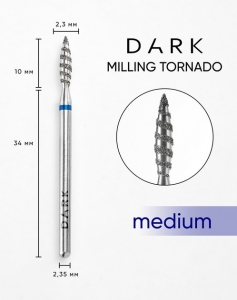 DARK BY RIOR NAIL DRILL BIT TORNADO FLAME 2,3x10 BLUE