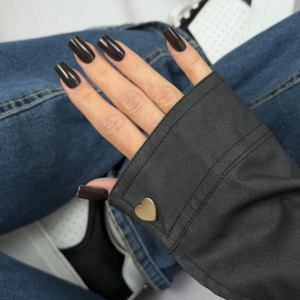 JULIA NESSA PHOTO SLEEVE VINTAGE LEATHER BLACK JACKET