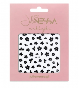 JULIA NESSA STICKERS FOR NAILS - BLACK FLOWERS 